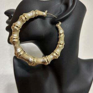 New very large bamboo hoop earrings